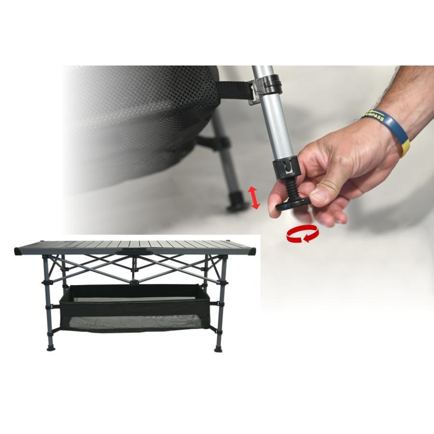 Mesa plegable de camping 123x55cm antracita