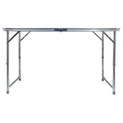 Mesa plegable de camping + 4x silla blanco/cromo mate