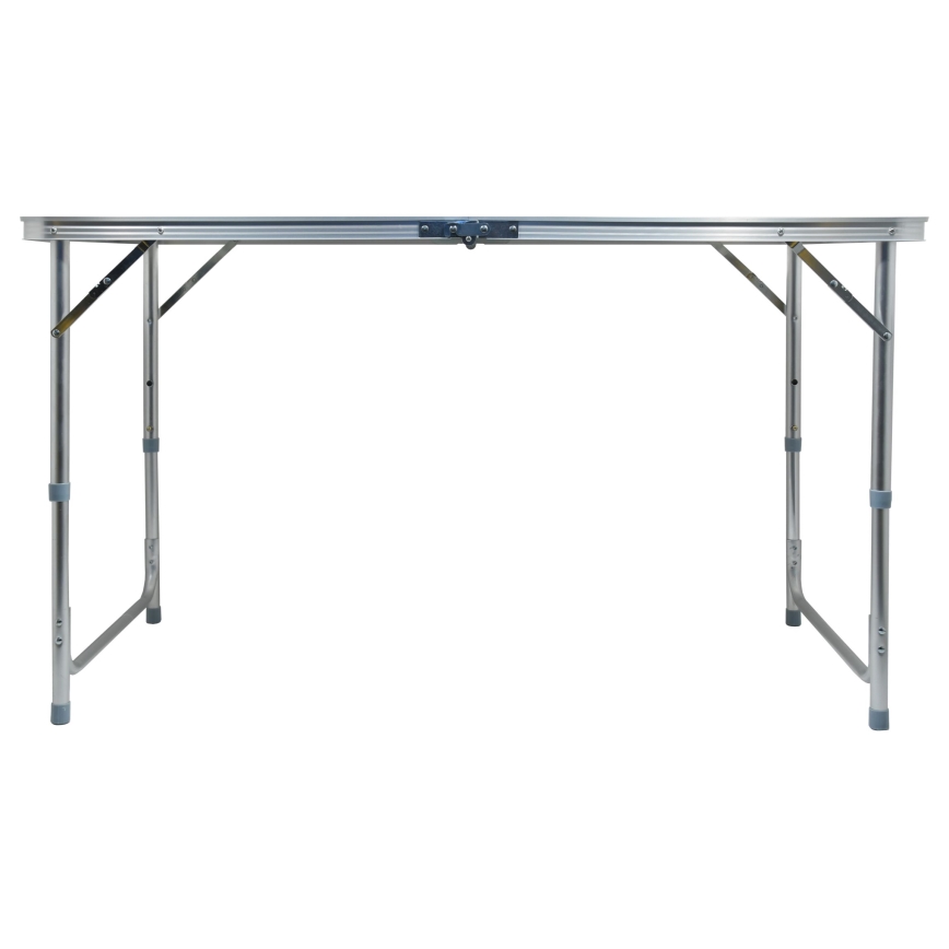 Mesa plegable de camping + 4x silla blanco/cromo mate