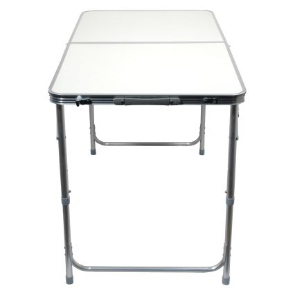 Mesa plegable de camping + 4x silla blanco/cromo mate