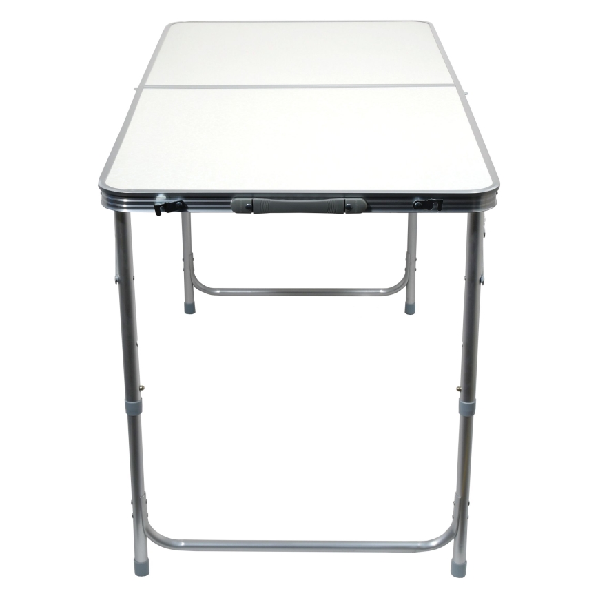 Mesa plegable de camping + 4x silla blanco/cromo mate