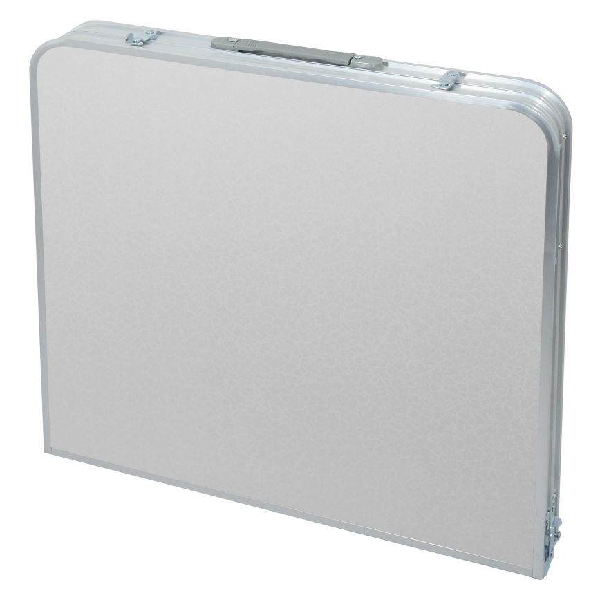 Mesa plegable de camping + 4x silla blanco/cromo mate