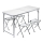 Mesa plegable de camping + 4x silla blanco/cromo mate