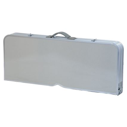 Mesa plegable de camping con sillas blanco/cromo mate