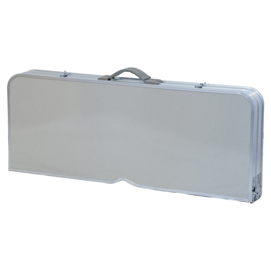 Mesa plegable de camping con sillas blanco/cromo mate
