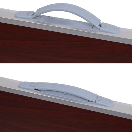 Mesa plegable de camping marrón/cromo mate