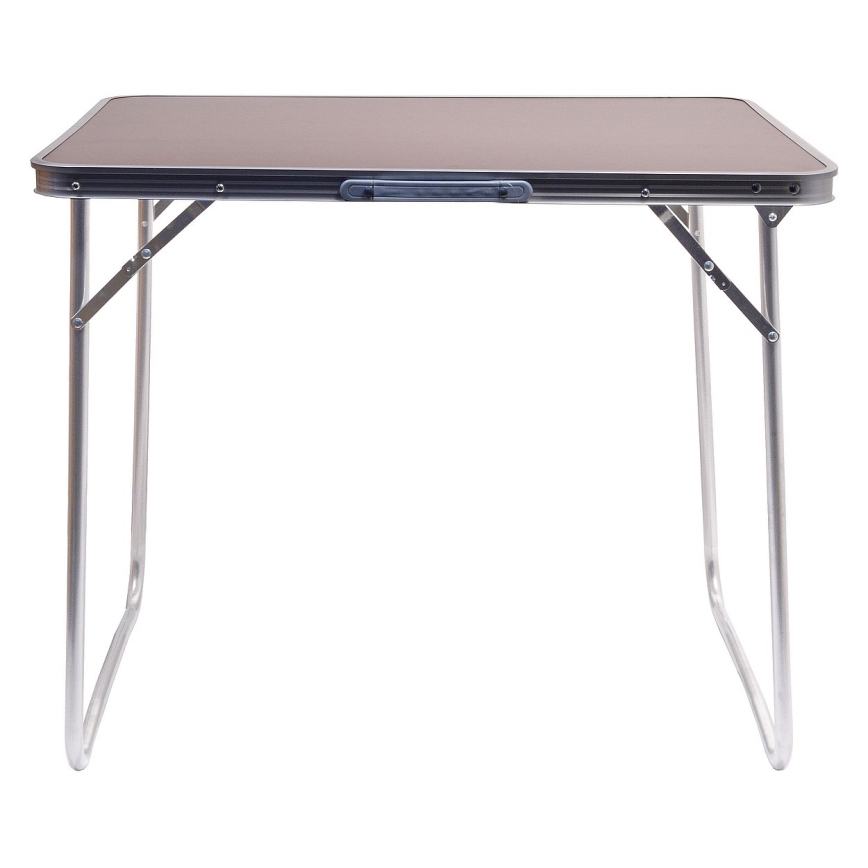 Mesa plegable de camping marrón/cromo mate