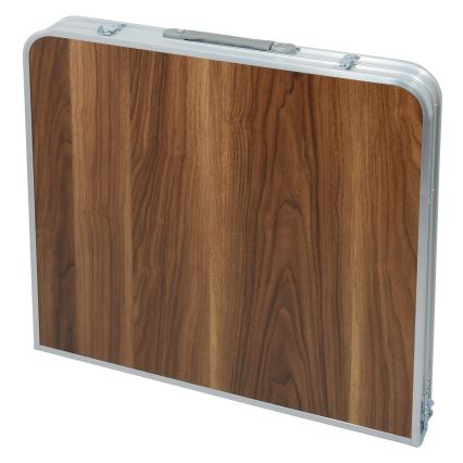 Mesa plegable de camping marrón/cromo mate