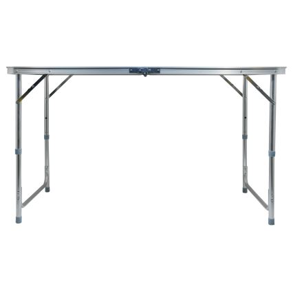 Mesa plegable de camping marrón/cromo mate