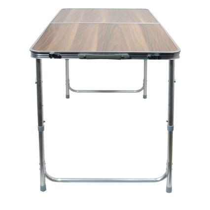 Mesa plegable de camping marrón/cromo mate