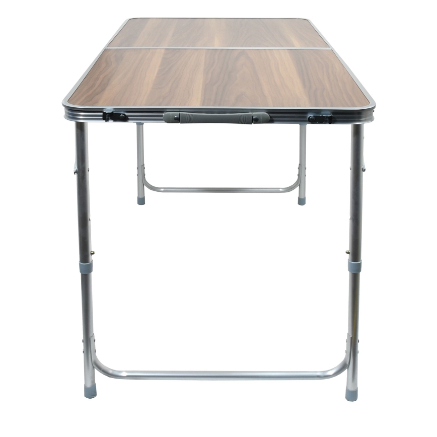 Mesa plegable de camping marrón/cromo mate