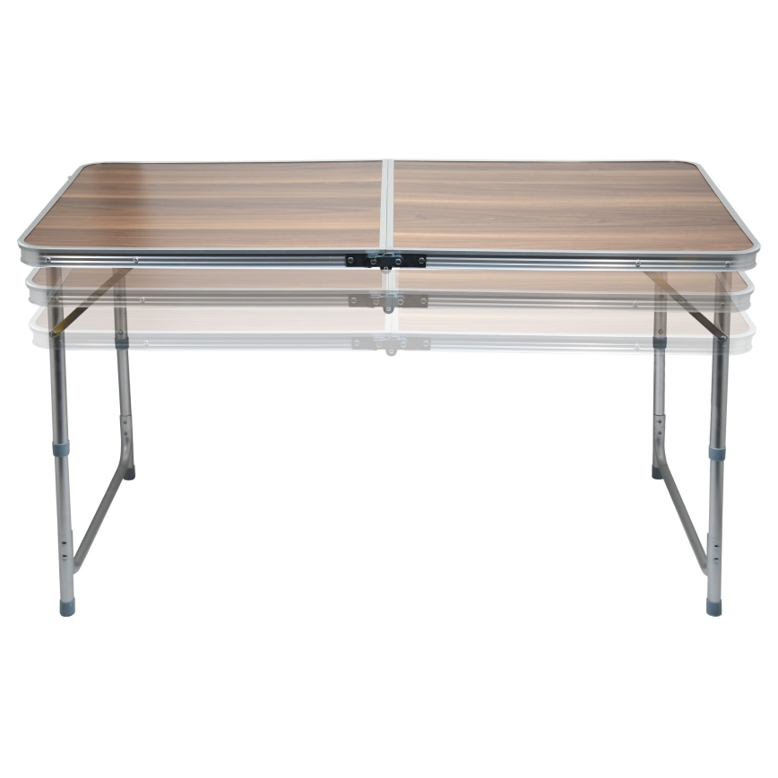Mesa plegable de camping marrón/cromo mate