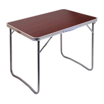 Mesa plegable de camping marrón/cromo mate