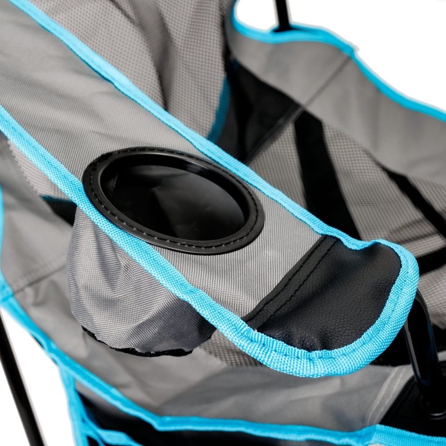 Mesa plegable de camping + silla gris/azul