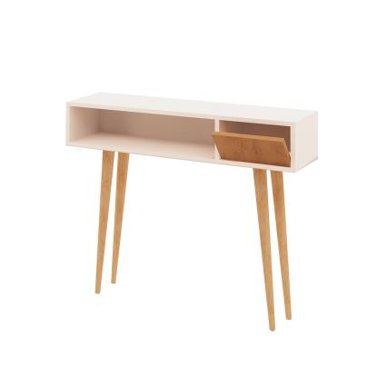 Mesa plegable KIOGI 94x100 cm blanco/beige