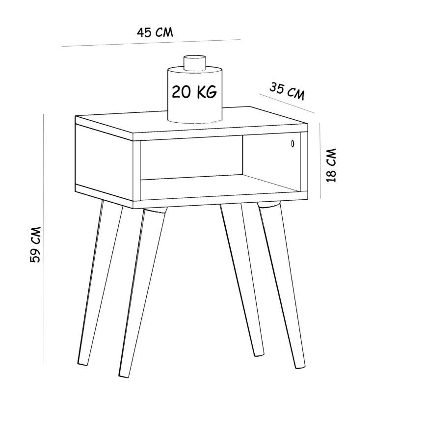 Mesa plegable MIKA 59x45 cm blanco