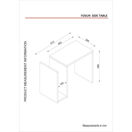 Mesa plegable YOSUN 46,8x61,3 cm blanco