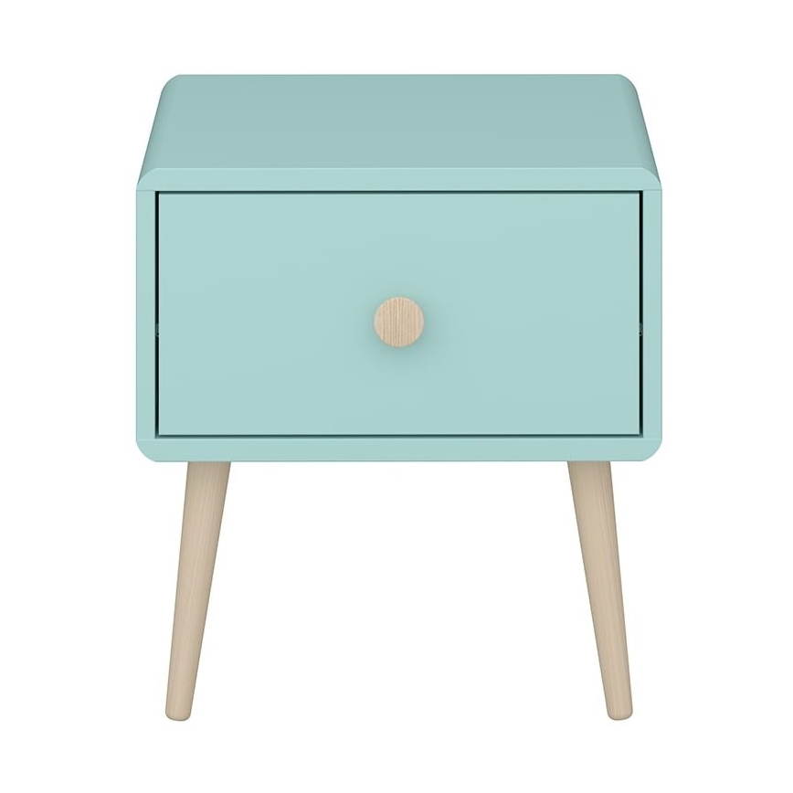 Mesilla de noche infantil GAIA 44,3x41,4 cm turquesa/roble