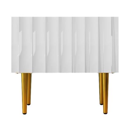 Mesita de noche ARCOS 46x50 cm blanco/dorado