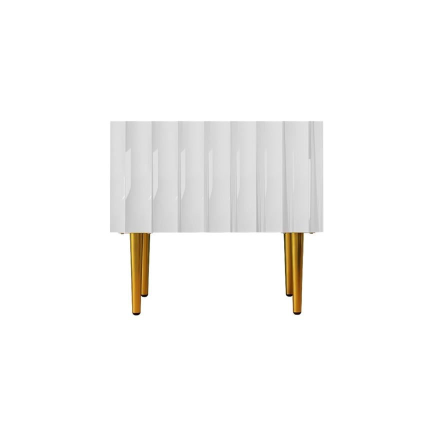 Mesita de noche ARCOS 46x50 cm blanco/dorado