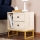 Mesita de noche GLIMMER 50x45,2 cm beige/dorado