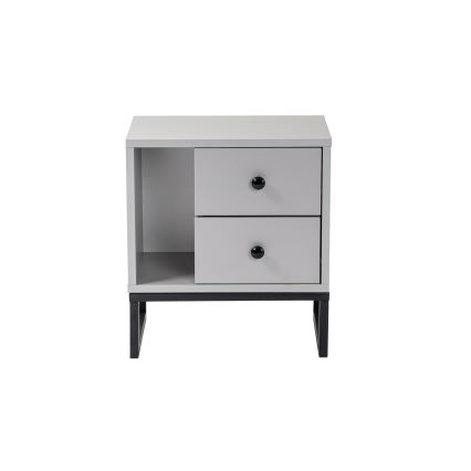 Mesita de noche GLIMMER 50x45,2 cm gris/negro