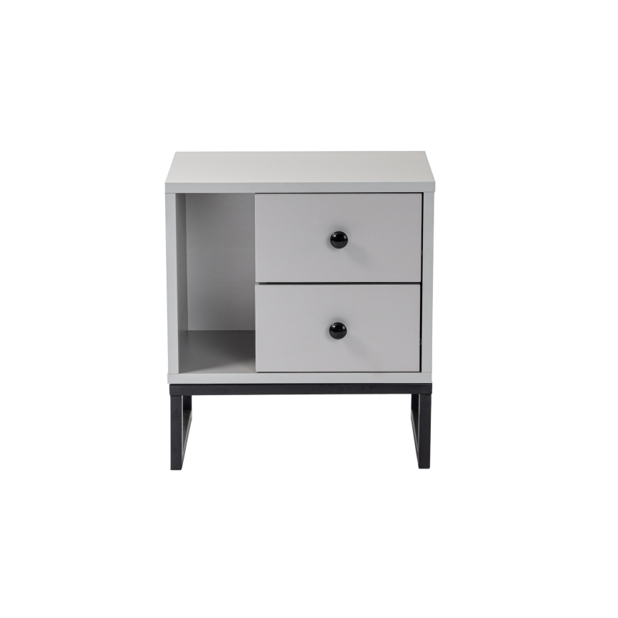 Mesita de noche GLIMMER 50x45,2 cm gris/negro