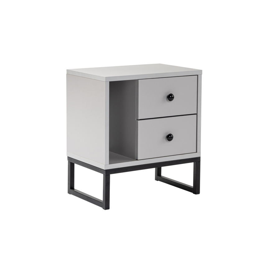Mesita de noche GLIMMER 50x45,2 cm gris/negro