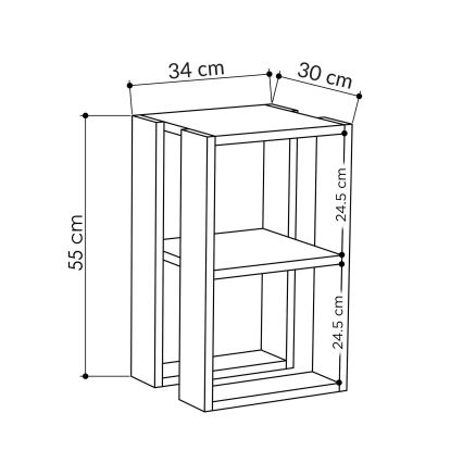 Mesita de noche LONIE 55x34 cm turquesa