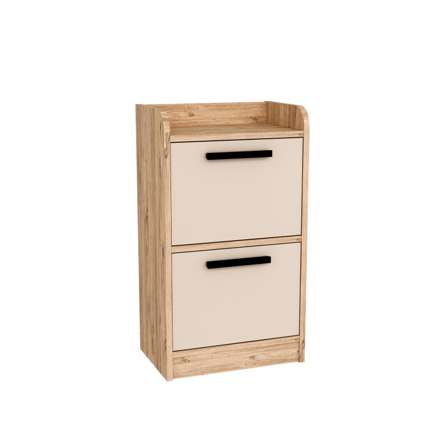 Mesita de noche LUSES 79,4x45 cm pino atlántico/beige