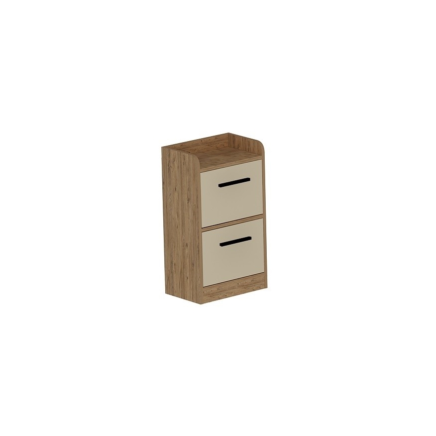 Mesita de noche LUSES 79,4x45 cm pino atlántico/beige