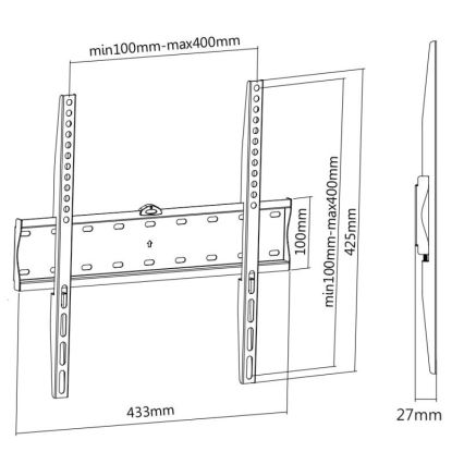 MK FLORIA MKF-17DF441 - Soporte fijo para TV de pared 65" negro