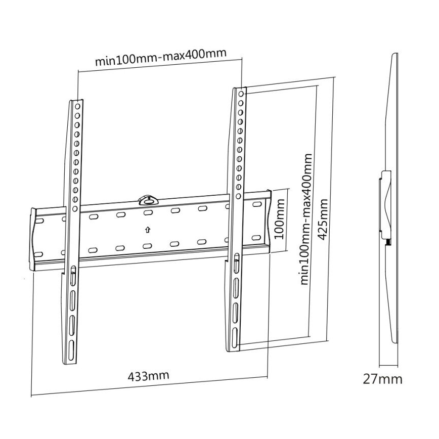 MK FLORIA MKF-17DF441 - Soporte fijo para TV de pared 65" negro
