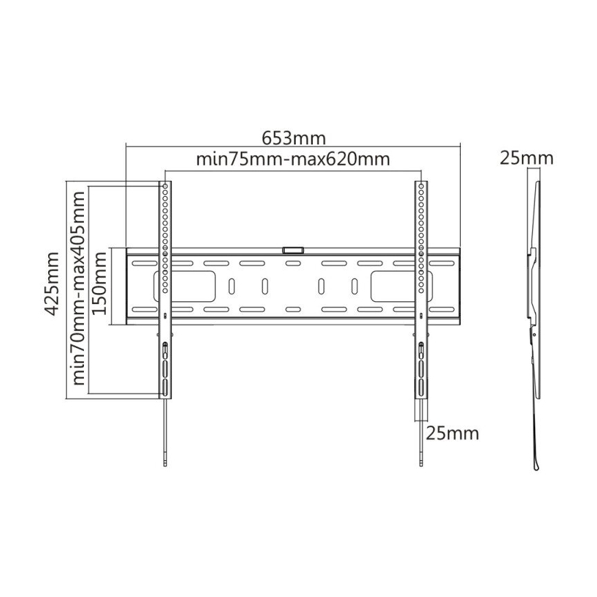 MK FLORIA MKF-17DF641 - Soporte fijo para TV de pared 80" negro