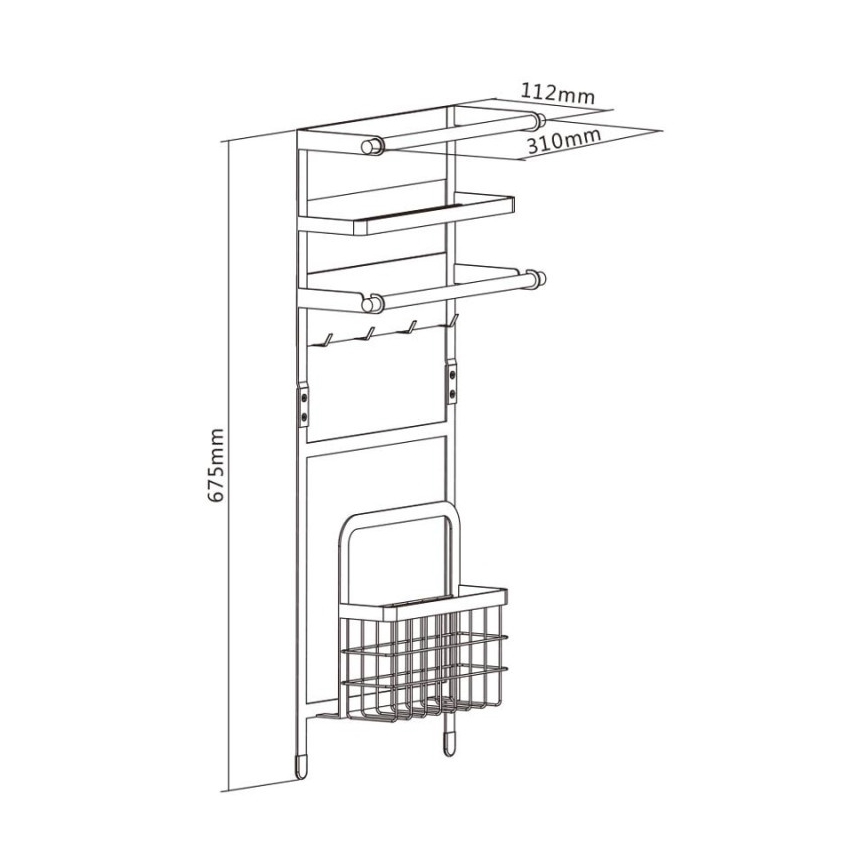 MK FLORIA MKF-21MG02W - Organizador magnético 67,5x31 cm blanco