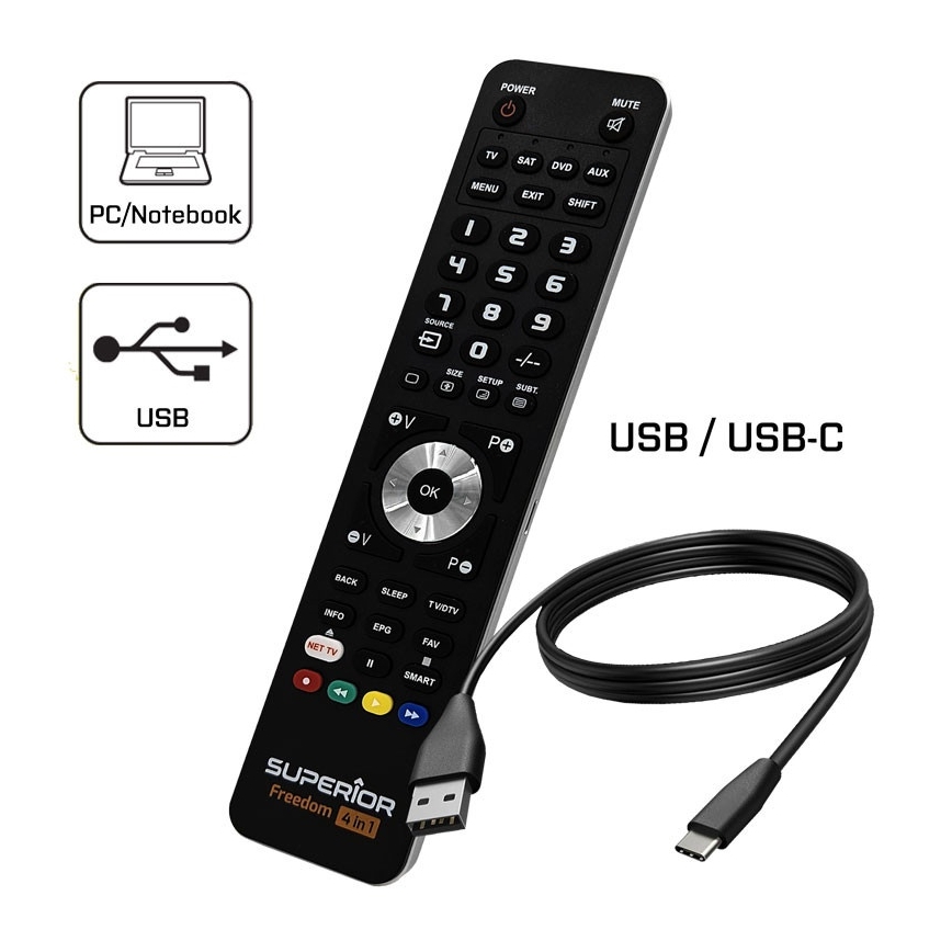 MK FLORIA Superior FREEDOM 4en1 USB - Control remoto 4en1 USB