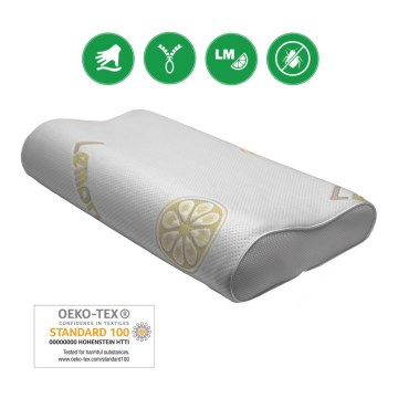 Monarca - Almohada ortopédica hecha de espuma viscoelástica ANATOMIC 40x70 cm cubierta Lemon