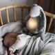Moonie - Lámpara de mesa infantil conejito plata