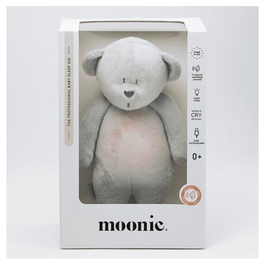 Moonie - Lámpara de noche infantil osito plata