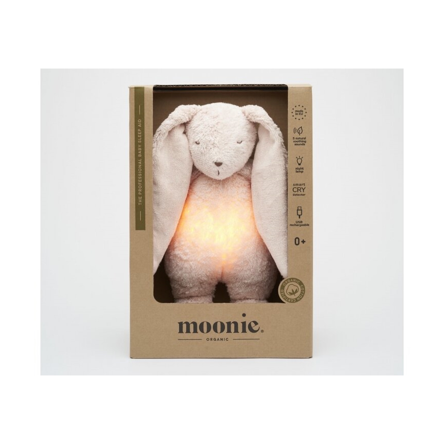 Moonie - Pelele con melodía y luz 2.0 conejo organic rosa