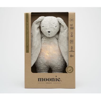 Moonie - Pelele con melodía y luz conejo 2.0 organic gris