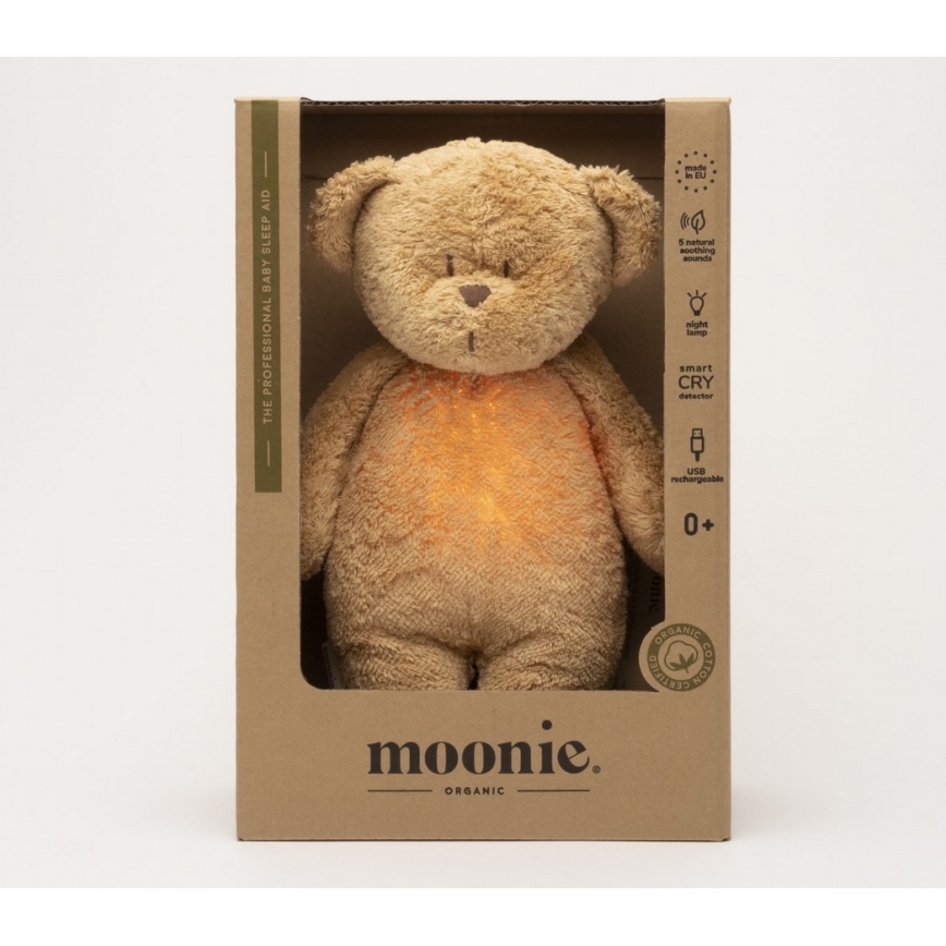 Moonie - Pelele con melodía y luz osito 2.0 orgánico cappuccino