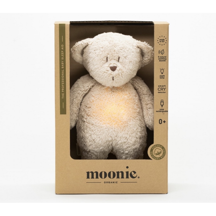 Moonie - Pelele con melodía y luz osito 2.0 orgánico color arena