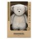 Moonie - Pelele con melodía y luz, pequeño oso de miel orgánica en tono gris natural