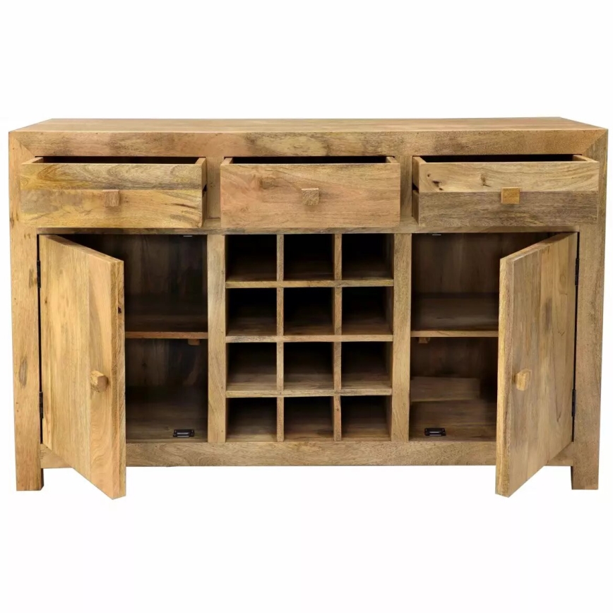 Mueble de bar HINA 140x90 cm madera maciza/mango