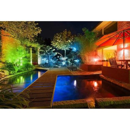 Müller-Licht - Proyector LED RGBW regulable para exteriores LED/10W/230V IP65 + control remoto