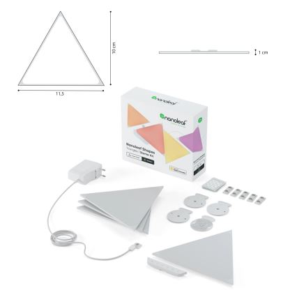 Nanoleaf - SET 10x LED RGB Panel regulable TRIANGLES LED/0,5W/230V Wi-Fi