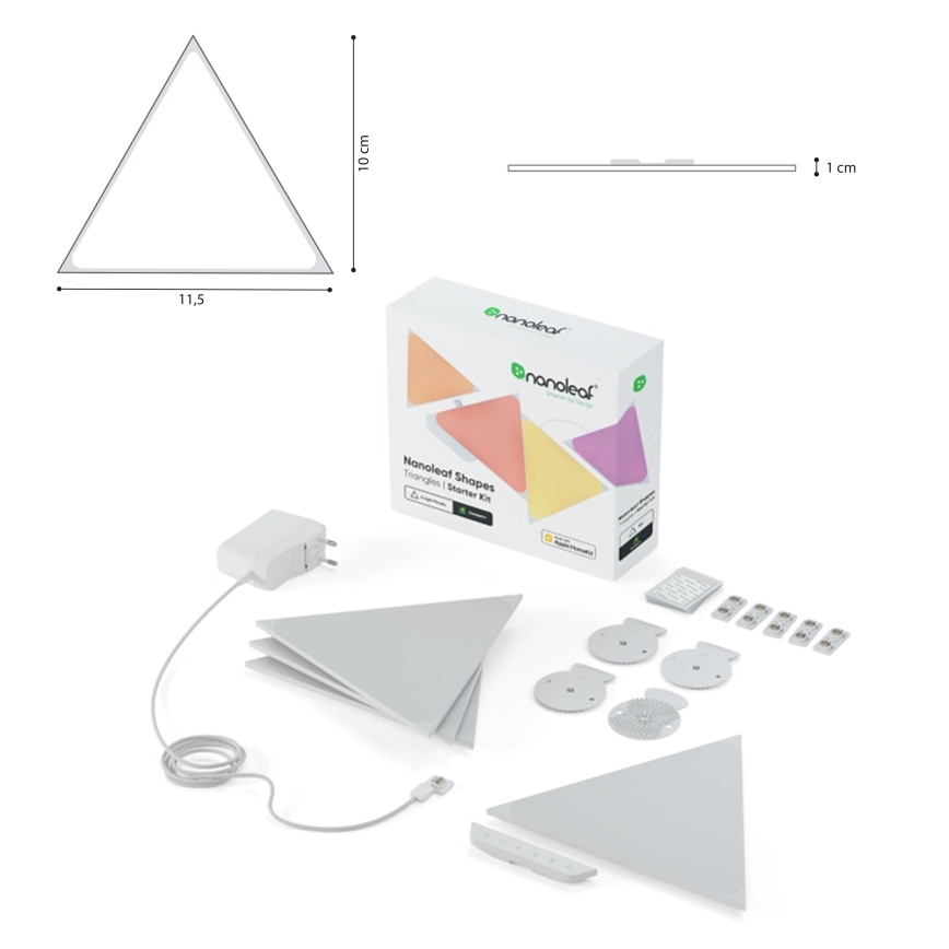 Nanoleaf - SET 10x LED RGB Panel regulable TRIANGLES LED/0,5W/230V Wi-Fi