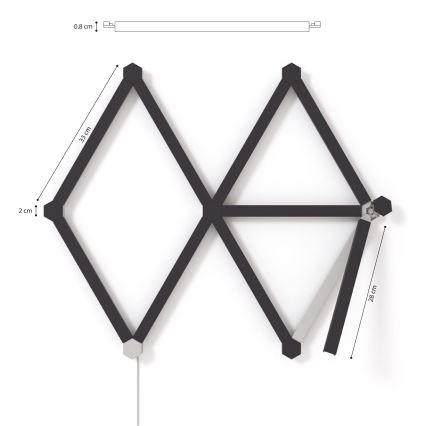 Nanoleaf - Juego de cubiertas para raíles LINES 9 pz negro mate