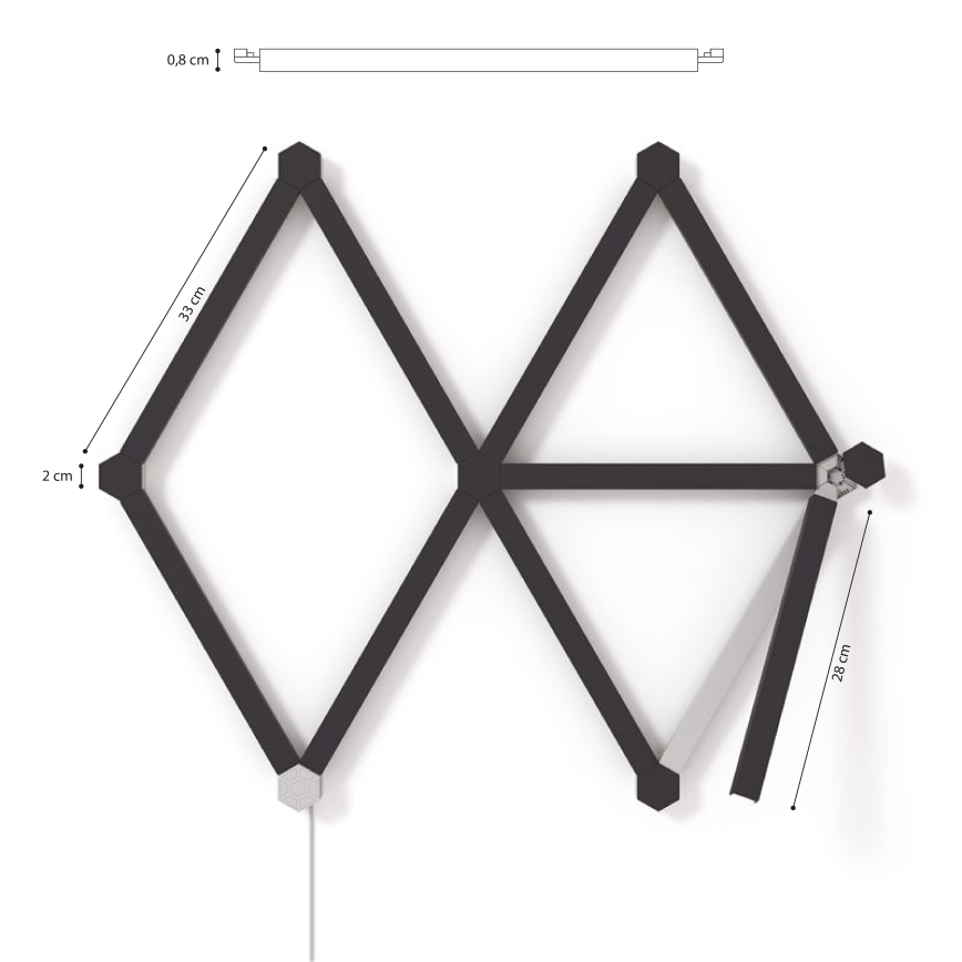 Nanoleaf - Juego de cubiertas para raíles LINES 9 pz negro mate